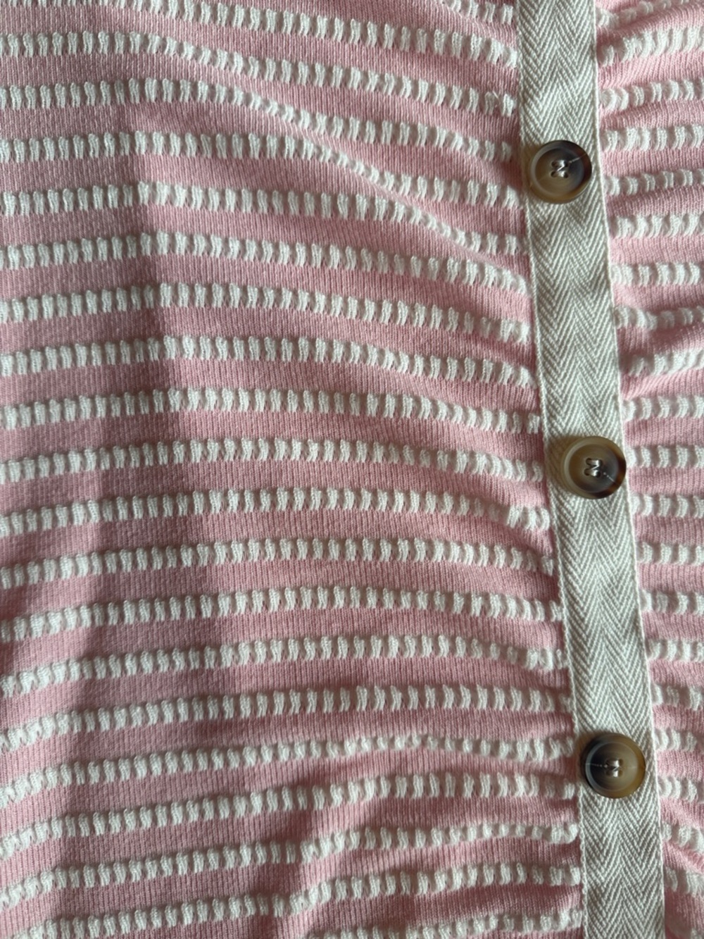 Pink Button-Front Ribbed Midi Dress - Picture 3 of 6